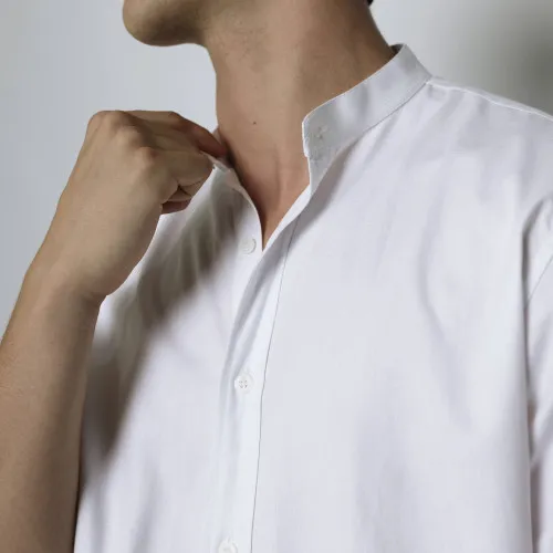 CAMISA LIBERATO CUELLO MAO MANGAS CORTA BLANCA