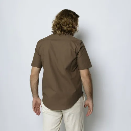 CAMISA LIBERATO CUELLO MAO MANGAS CORTAS MARRON