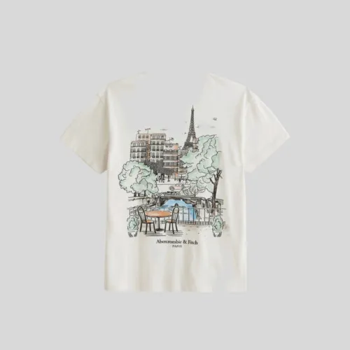 REMERA ABERCROMBIE BLANCA PARIS LANSCAPE