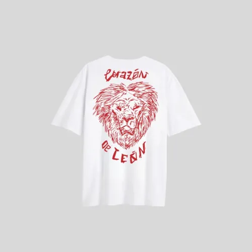 REMERA LIBERATO OVERSIZE BLANCA CORAZON LEON