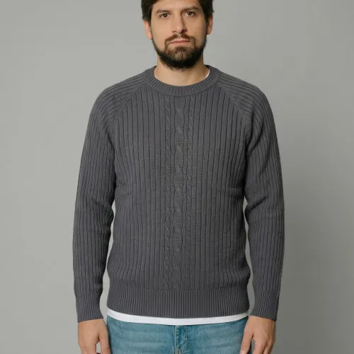 SWEATER LIBERATO CUELLO REDONDO GRIS OSCURO