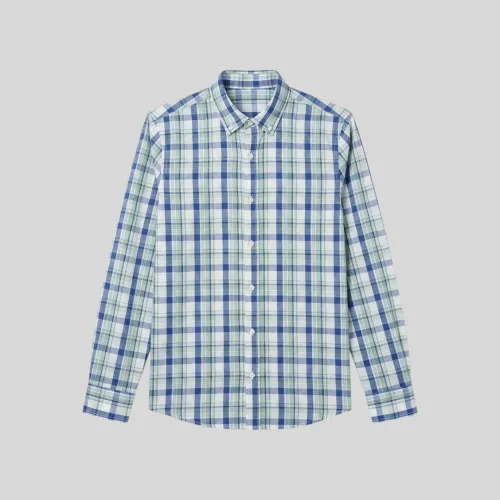 CAMISA LIBERATO BASICS MANGAS LARGAS BLANCA RAYAS AZUL Y VERDE