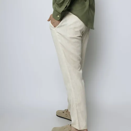PANTALON CHINO LIBERATO DE LINO NATURAL