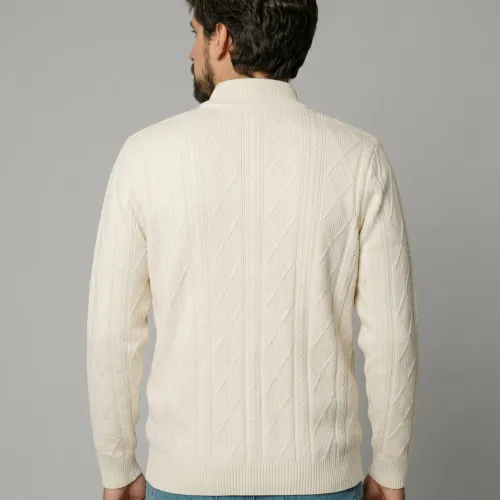 SWEATER LIBERATO MEDIO CIERRE BLANCO