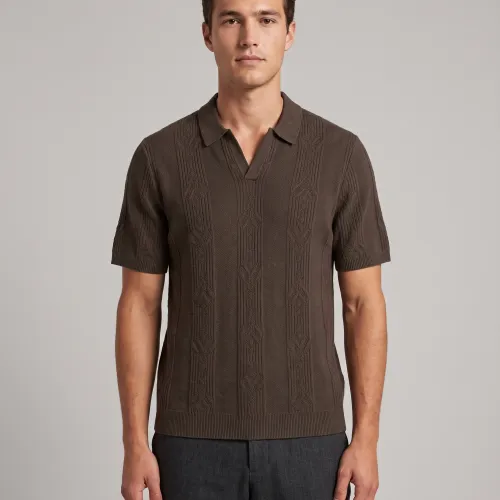 REMERA ABERCROMBIE JOHNNY COLLAR MARRON