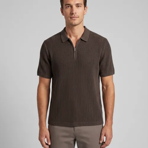 REMERA ABERCROMBIE CON CIERRE MARRON