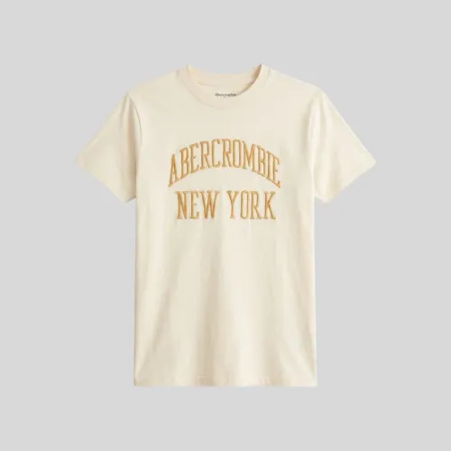 REMERA ABERCROMBIE REGULAR FIT BEIGE NEW YORK