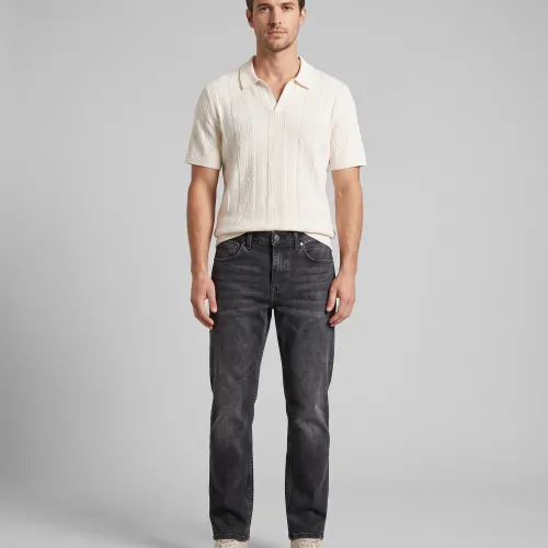 REMERA ABERCROMBIE JOHNNY COLLAR MARFIL