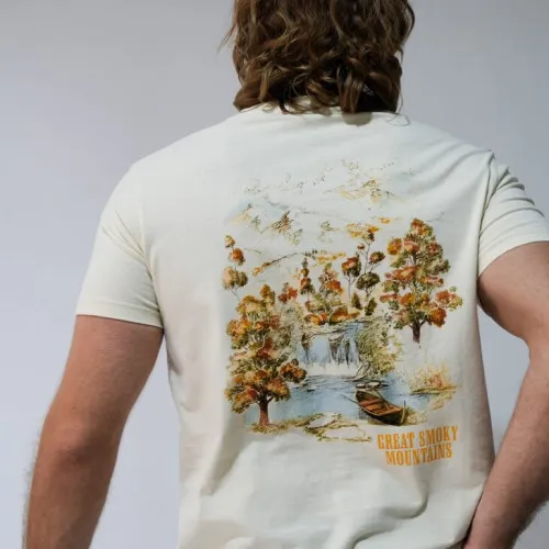 REMERA HOLLISTER REGULAR FIT BEIGE GREAT SMOKY MOUNTAINS