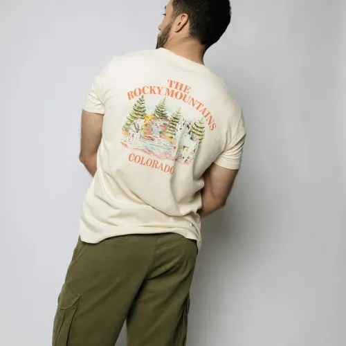 REMERA HOLLISTER REGULAR FIT BEIGE THE ROCKY MOUNTAINS