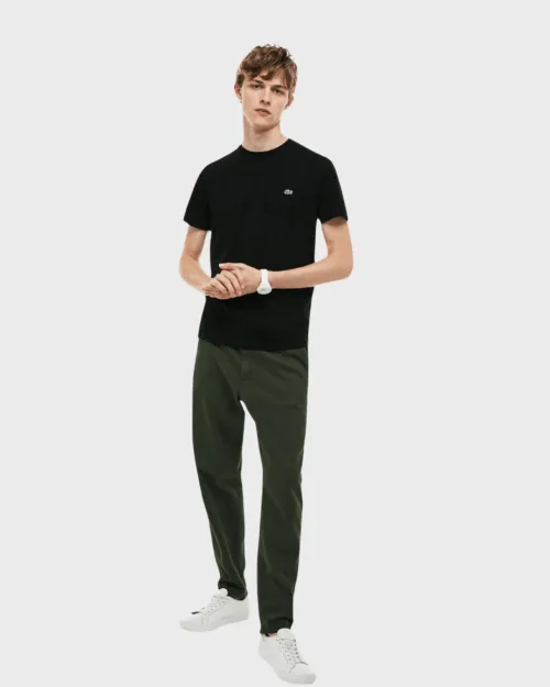 REMERA CUELLO REDONDO LACOSTE NEGRA