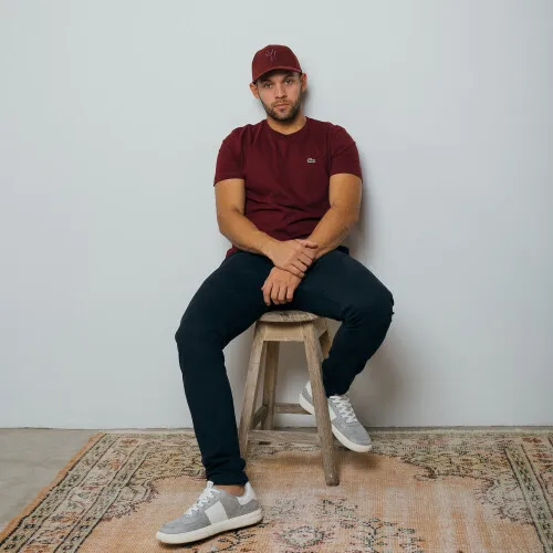 REMERA CUELLO REDONDO LACOSTE BORDO