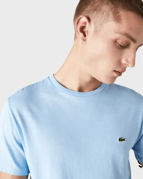 REMERA CUELLO REDONDO LACOSTE CELESTE