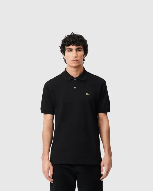 REMERA CUELLO POLO LACOSTE NEGRA