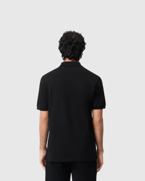 REMERA CUELLO POLO LACOSTE NEGRA