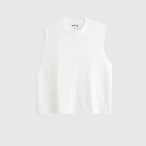 REMERA LIBERATO BASICS SIN MANGAS PREMIUM250 GSM MARFIL
