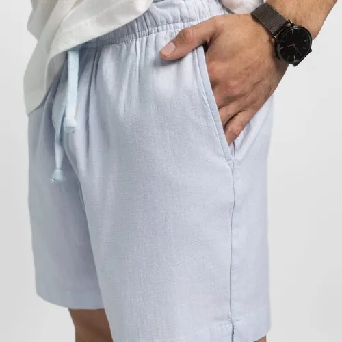 BERMUDA LIBERATO BASICS CON GOMA DE LINO CELESTE