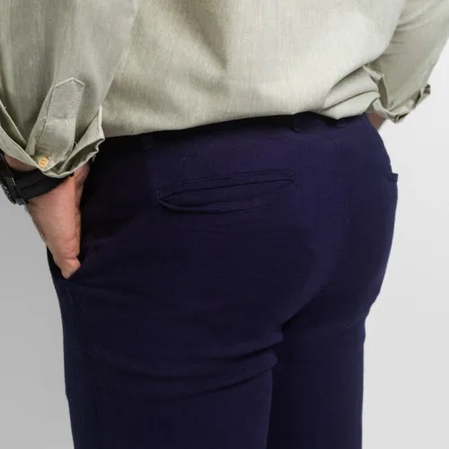 PANTALON DE LINO LIBERATO BASICS AZUL MARINO