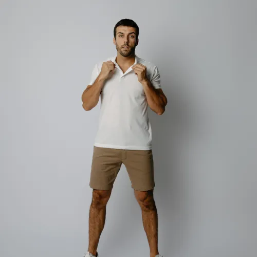 REMERA LIBERATO BASICS POLO MARFIL