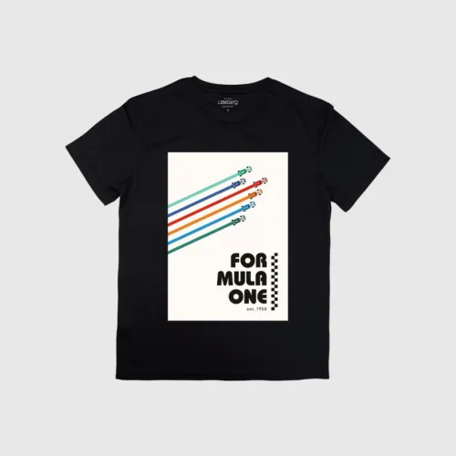 REMERA LIBERATO BASICS REGULAR FIT NEGRA FORMULA ONE