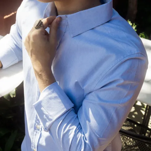 CAMISA LIBERATO BASICS MANGAS LARGAS CELESTE