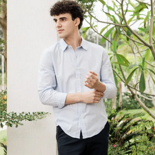 CAMISA LIBERATO BASICS MANGAS LARGAS CELESTE