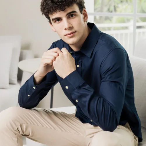 CAMISA LIBERATO BASICS MANGAS LARGAS AZUL MARINO