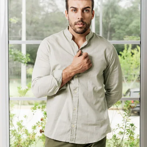 CAMISA LIBERATO BASICS MAO MANGAS LARGAS VERDE