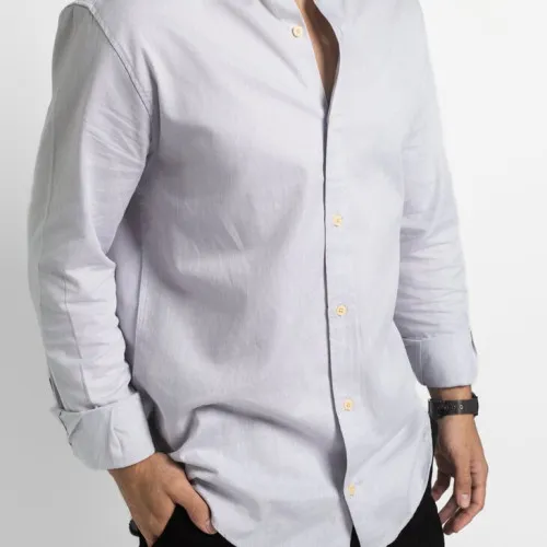 CAMISA LIBERATO BASICS MAO MANGAS LARGAS GRIS