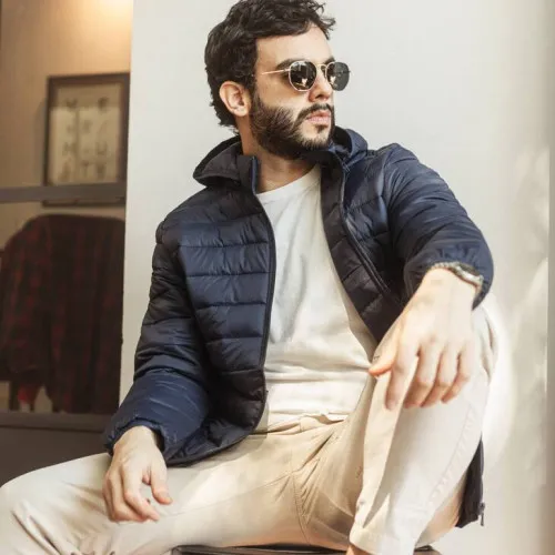 CAMPERA PUFFER LIBERATO BASICS AZUL MARINO