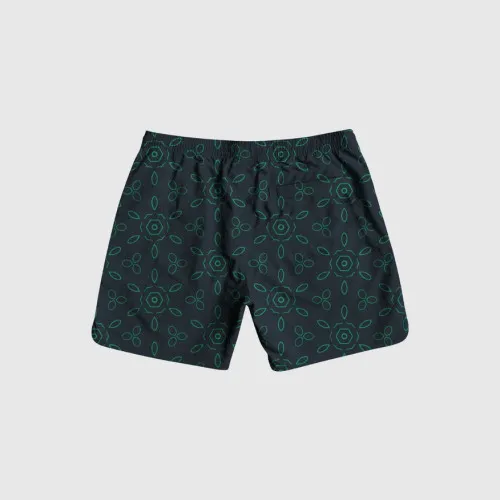 SHORT DE BAÑO LIBERATO NEGRO HOJAS GEOMETRICAS