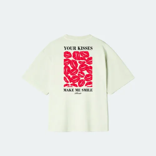 REMERA LIBERATO PREMIUM 250GSM OVERSIZE BEIGE YOUR KISSES MAKE ME SMILE